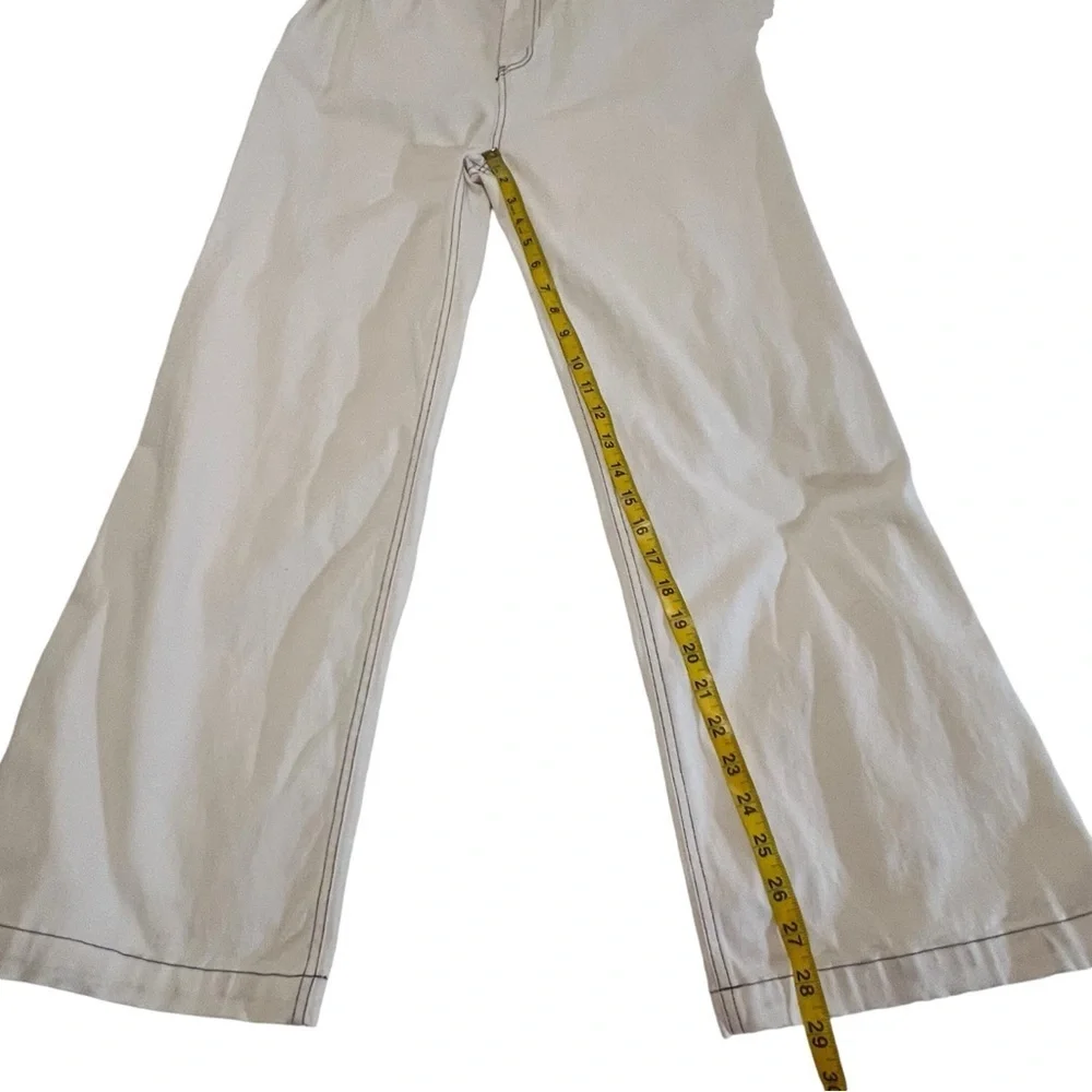 Monrow Wide Leg Pants In Off White Pockets High Rise Women’s M mom pleats - Picture 7 of 14